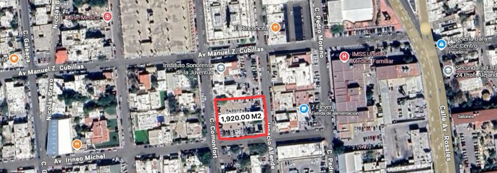 Terreno en venta en la Centenario cerca del Palacio del Gobierno en Hermosillo